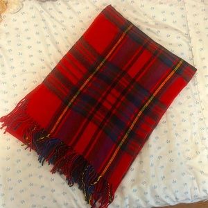 NEVER USED Merona latter red/colorful plaid scarf- can be used as a shawl